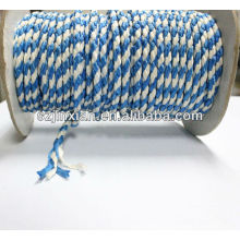 Cuerda trenzada PP, cuerda trenzada blanca y azul